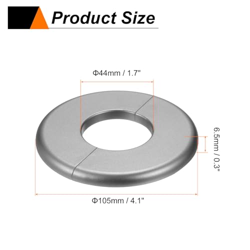 Placa de cubierta para tuberías autoadhesiva gris con brida dividida y hebilla de 44mm 3