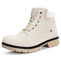 Gaatpot Unisex Snow Boots Waterproof Booties Winter Walking Boots Fur Lined,Beige,UK6