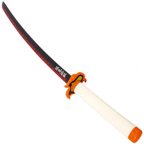 Loocaa Demon Animes Stocking Fillers - Bamboo Sword Kids Teenager Cosplay Sword Halloween Christmas Party Anime Tanjiro Cosplay - Size 76 cm For Child (Rengoku Kyoujurou)
