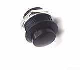 Interruptor momentáneo redondo de metal para control de botón pulsador de 12 V para coche y barco (negro)