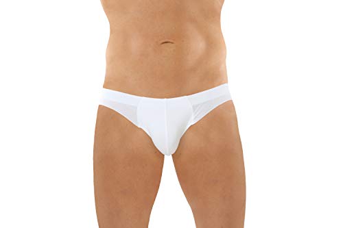 Men's Laser Cut Seamless Briefs Stretch Cotton White2