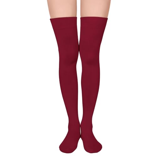 Image of Azue Women Non Slip Thigh High Socks Knee High Boot Stocking Leg Warmers | Soft cotton comfort,Non-slip silicone stay-up fit,Elastic stretch,Vibrant colors for daily wear,Halloween,or cosplay