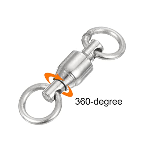 PATIKIL Ball Bearing Swivel, 10 Pack 30lb Carbon Steel Solid Welded Ring Fishing Tackle Connector, Silver - Image 4