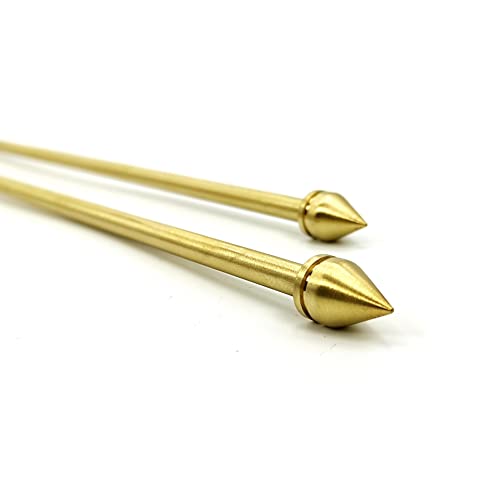 Image of Plus Value Brass Dowsing Rods Pair for Vastu, Reiki, Dowser, Energy Healers with Dowsing Charts L Divining Rod for Finding Underground Water & Gold, Lost Object, Geopathic Stress