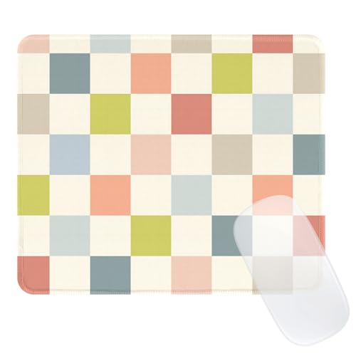 Ksriylm Tapis de Souris Classique à Motif Damier,Tapis Souris avec Base en Caoutchouc Imperméable et Antidérapante,Petit Mousepad à Couture de...
