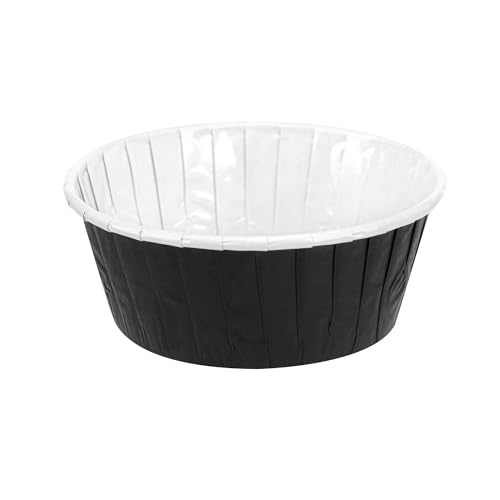Restaurantware 5 oz Round Black Paper Large Baking Cup, 200 Pack