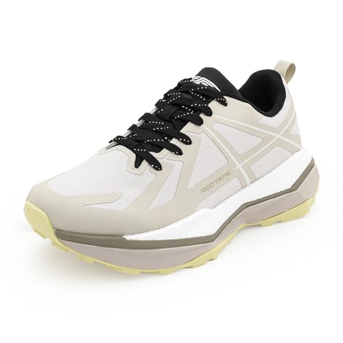 Image of Red Tape Men's Sneakers Off White Olive Mesh TPU Round Toe Lace-Up