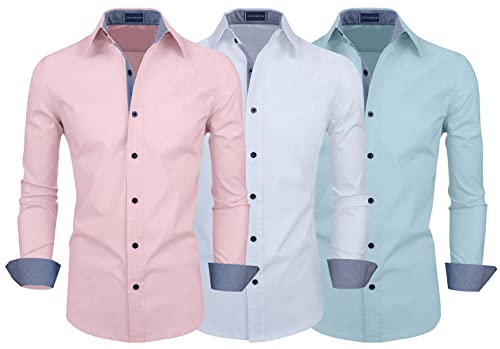 Image of Zombom Men's Combo Regular Fit Cotton Casual Shirts Pack of 3