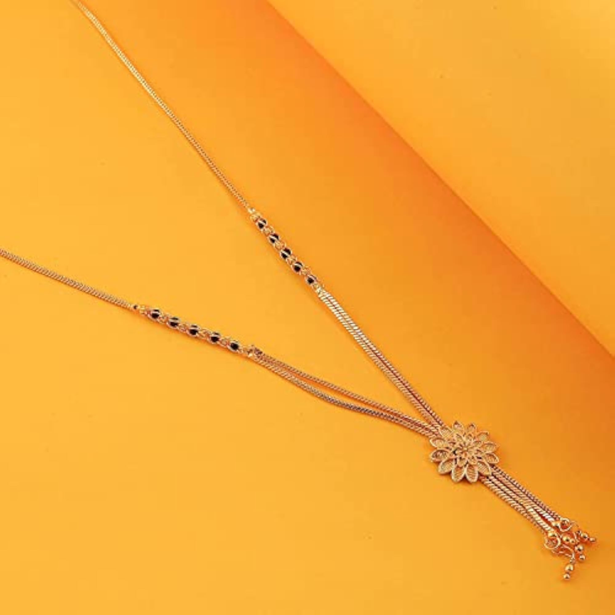 Traditional Plated Beads Mangalsutra with Golden S Hook Chain