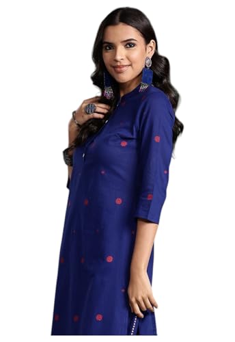 Ensemble kurta bleu et pantalon en viscose imprimé pour vos journées d'été en taille M