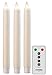 Produktbild 3x SOMPEX 38130 Flame LED - Echtwachs Stab Kerze elfenbein 2,5 x 23cm MIT 1x FERNBEDIENUNG! Bundle inklusive Fernbedienung! (Stabkerze / Tafelkerze)