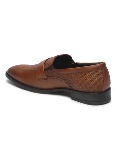 Image of TEAKWOOD LEATHERS Mens's Textured Leather Flexible 360 Moccasins, Stylish Classy Leather Shoes for Men