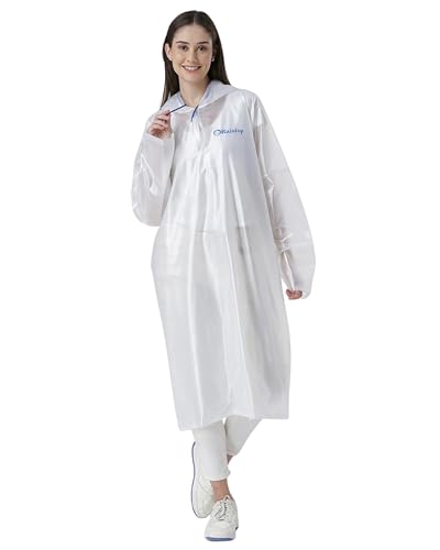 Image of ZEEL Unisex Outdoor Rain Poncho for Adult, Waterproof, Lightweight & Packable, Polyester Pullover Full Sleeves Hooded Rainwear, Poncho for Camping, Hiking, Travelling (EQRT101 AZ30, Free Size)