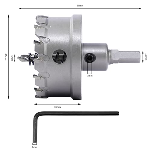 Dribotway Bi-Metal Hole Saw 65mm TCT Carbide Heavy Duty Industrial Grade Stainless Steel Hole Cutter for Mental Wood Stainless Steel Plastic Copper - Image 2
