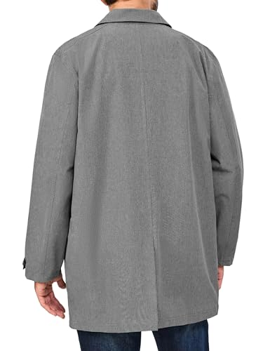 Image of Little Donkey Andy Men's Waterproof Mid-Length Trench Coat, Lightweight Long Rain Coat, Single Breasted Overcoat