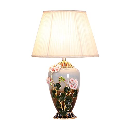 Lampe de table décorative salon bureau grand modèle classique céramique émail 62cm