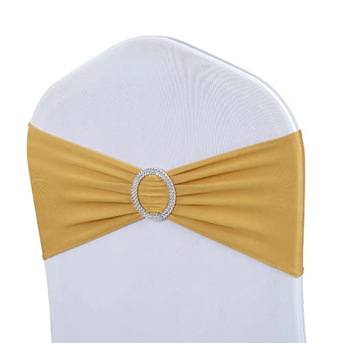 Albassa Chair Sashes Spandex Stretch Chair Bows with Buckle Slider