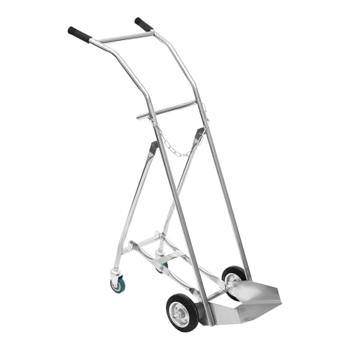 Carro cilíndrico de oxígeno, soporte portátil para botellas de oxígeno, longitud de la bandeja inferior 25 cm, altura retraída 129,5 cm para hogares de ancianos, hospitales, etc