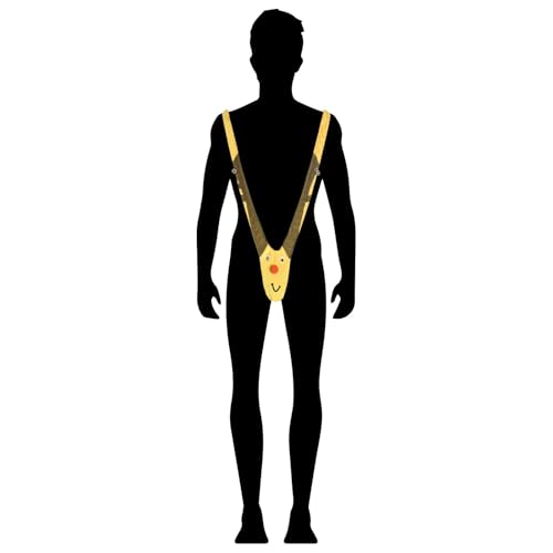 Rukisac Christmas Gag Gifts for Men, Reindeer Mankini Men Funny Thongs Underwear with Bells Pranks for White Elephant Exchange Gifts, Valentine's Day, Xmas