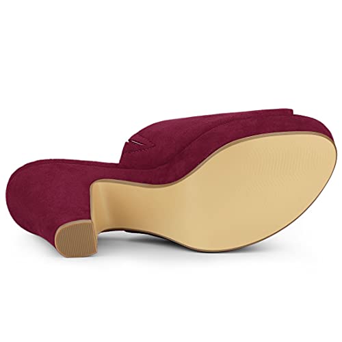 Image of Allegra K Women's Open Toe Platform Chunky Heel Slides Sandals | Party Sandals