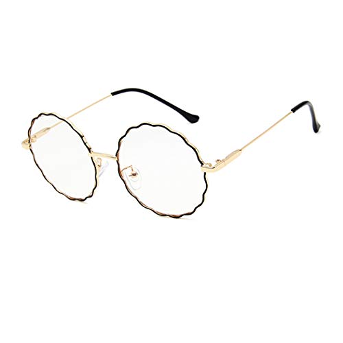 Preisvergleich Produktbild klassische Polygon Metall Brillenfassung Modische Gläser retro Rahmen mit klarem Brillenglas Frame