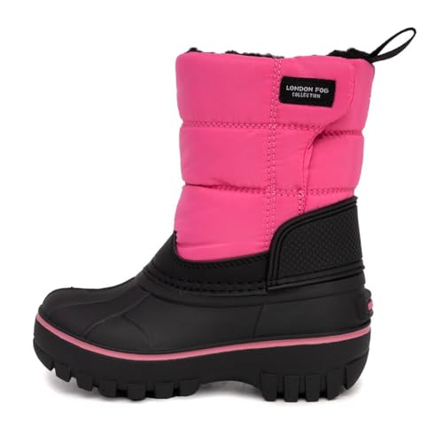 LONDON FOG Jett Waterproof Unisex Kids Snow Boot, Insulated Fleece Lined, Size 5 Toddler to 6 Big Kid, Black, Navy Blue, Grey2