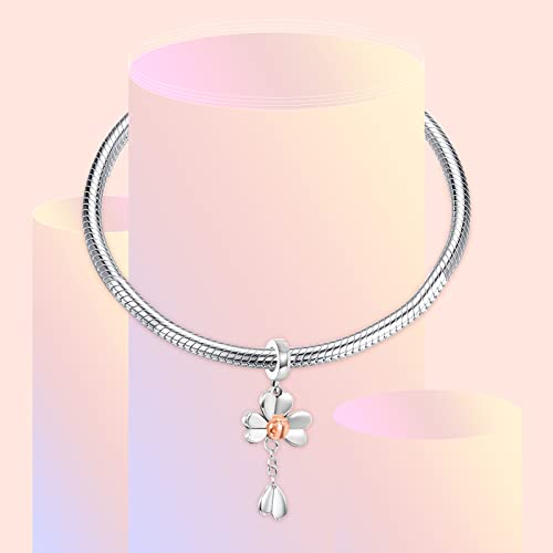 La Menars Nature Clover Ladybird Flamingo Ladybug Charm For Bracelets 925 Silver Pendant Beads For Necklaces Dangle For Mother's Day Birthday Christmas Gift #TOP4