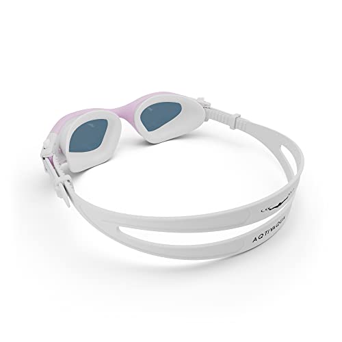 AqtivAqua Swimming Goggles Adult Swim Goggles Mens Women Ladies Childrens Kids Boys Girls Wide View DX-S (White&Pink frame, Red case, Shade lens) - Image 3