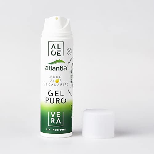 Atlantia Gel Puro de Aloe Vera | Aloe Vera Ecológico | Procedente de las Islas Canarias | Aloe Vera en Gel Bio | Gel 100% Aloe Vera Cicatrizante | 75 ml