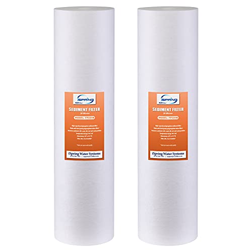 Image of iSpring FP220BX2 High Capacity x 4.5 inch Water Replacement Cartridges Sediment Filter, 20 Micron, 2 Count (Pack of 1), White