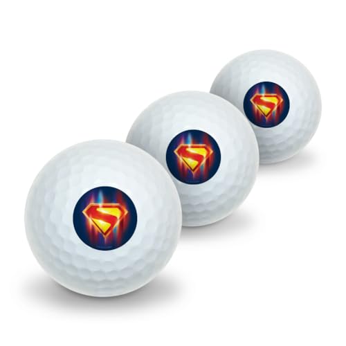 GRAPHICS & MORE Superman 2025 Glowing Shield Novelty Golf Balls 3 Pack