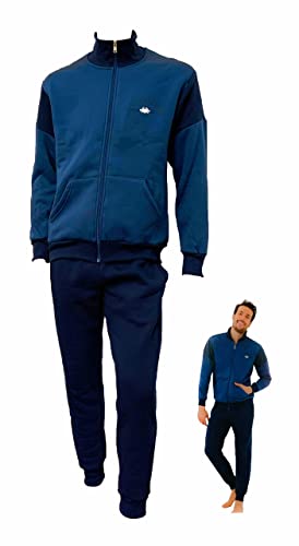 Il Granchio Tuta Uomo Invernale Sportiva Tuta Uomo Cotone Felpato Molto Calda (XL, 4001 Oceano)