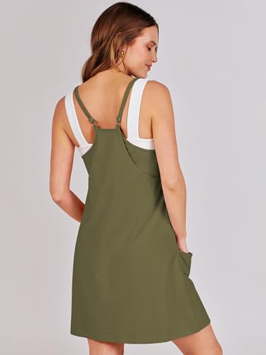 Image of ANRABESS Women Athletic Dress Summer Tennis Workout Active Sports Mini Romper Dress Built in Shorts Travel Vacation Clothes