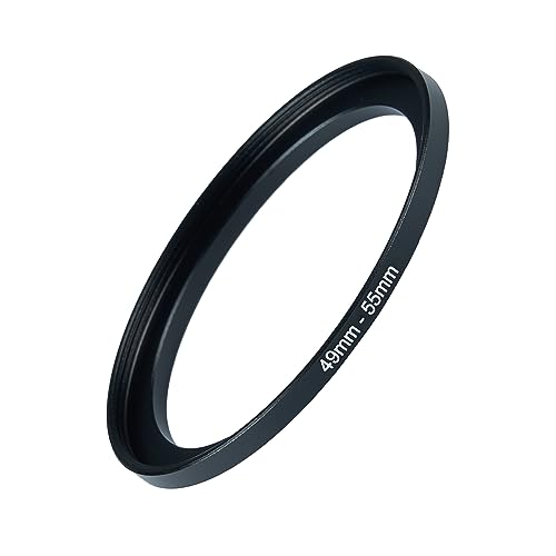 Image of 49mm to 55mm Step-up Adapter Rings Filter Adapter Black Metal Step Down Filter Ring Adapter Compatible with All Brand UV CPL ND Camera Lens Filter Stepping Rings (49mm-55mm), (NLY001)