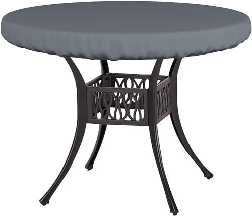 Covers & All Round Table Top Cover 12 Oz Waterproof UV & Weather Resistant Patio Table Cover Outdoor Table Cover for Patio Outdoor Furniture & Coffee Table (30 Dia x 4 H Inches Gray)