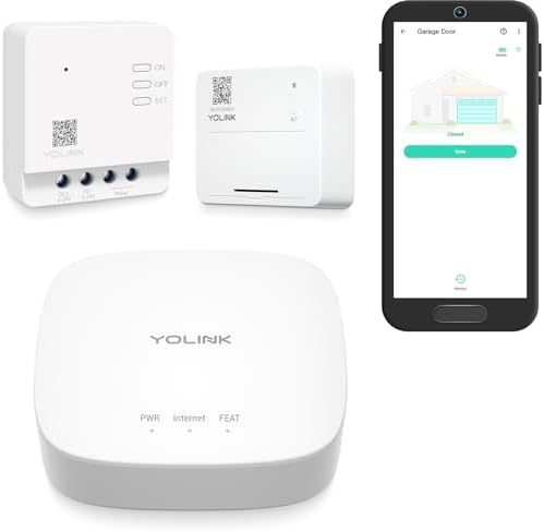 Smart Garage Door Kit with YoLink Hub - YoLink 1/4 Mile World's Longest Range Garage Door Controller and Wireless Sensor Compatible with Alexa IFTTT