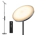 Dimunt Floor Lamp, 30W/2400LM LED Modern Torchiere Sky Lamp, 3000K-5000K Super Bright Dimmable Standing Tall Lamp with 3 Color Temperatures, Remote Button Control, 1 Hour Timer for Living Room Office