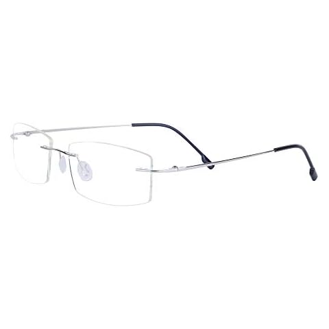 JoXiGo Gafas de Lectura sin Montura Metal Patillas Lente Transparente Cover