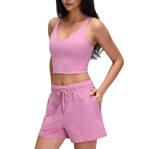 Image of Lemedy Women Sports Bra Longline Crop Tank Top Padded Workout Running Yoga