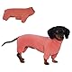 Rollkragenpullover für Dackel-Hunde – Warme Winterkleidung für Dackel, Winteroutfit für Teckel (Rot, M)