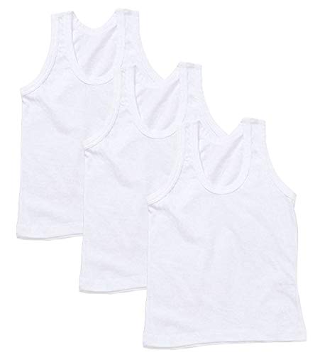 white sleeveless baby vests