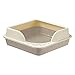 Heightening Semi Enclosed Cat Deep Toilet Anti Splashing Durable Sifting Container Pet Litter Tray for Indoor Cats, Gray