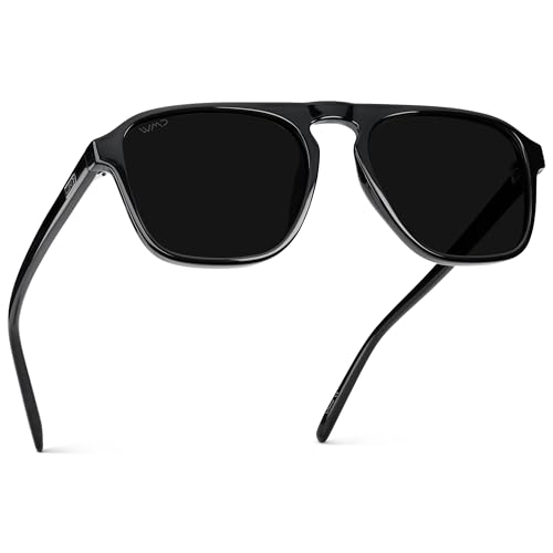 Image of WearMe Pro Polarized Modern Aviator One-Bridge Square Mens Sunglasses