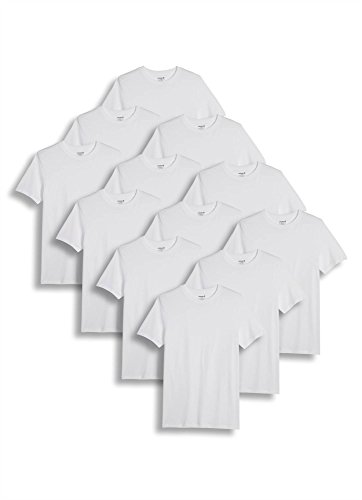 Jockey Men's T-Shirts Big & Tall Classic Crew Neck T-Shirt - 12 Pack, White, lt