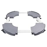 Fousenuk Pflanzenroller Einstellbare 40-58.5 cm, Rollbrett Pflanzen Tragkraft 250kg, Blumenroller Rund mit 360 ° Drehbare Rädern, Gefäßroller für Große Pflanzgefäße im Innen und Außenbereich(Grau)