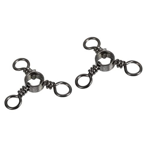PATIKIL 3 Way Swivel, 20Pcs 41lb Stainless Steel Cross Line Terminal Tackle for Saltwater Freshwater Fishing Black