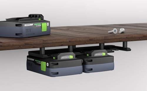 NewGround Designs Akku Wandhalterung geeignet für Festool 18V Akkus - Akku-Halterung Wandhalter (3 Akkus) inkl. Schrauben & Dübel [Made IN Germany]