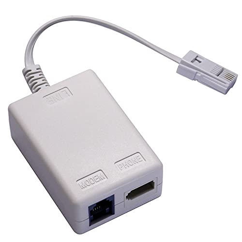 Casoter Filtre large bande 6P4C pour routeur/modem ADSL haut débit BT, une prise BT vers une prise BT et un adaptateur répartiteur RJ11 ADSL, 1 paquet