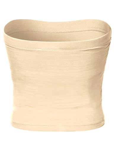 Image of Women's Shapewear Tube Tops Strapless Ruched Built-in Shelf Bra Casual