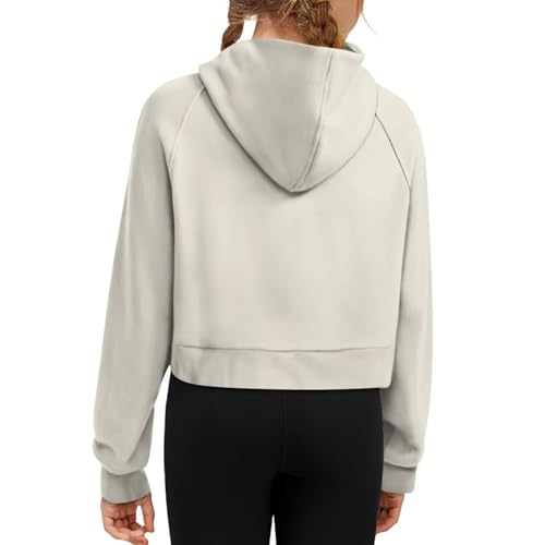 Girls' Hoodies Sweatshirts Half Zipper Pullover Crop Tops for Kids Girls Fall Winter Tops2